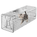 24" x 7.5" x 8" Small Live Animal Trap Steel Cage Catch and Release One Door Humane Rodent Cage Trap for Little Rabbits/Stray Cats/Squirrel/Skunk/Mink/Opossum Outdoor Animals - style: 24" X 8" X 7.5"