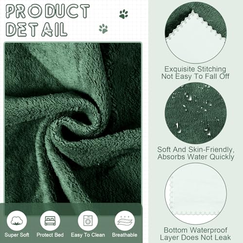 SmoothNovelty 5 Pcs Waterproof Guinea Pig Blankets Washable Small Animal Pee Pad Pet Blanket Sleep Bedding Mats Absorbent Guinea Pig Cage Liner Reusable Pet Sleep Pad(Dark Green,18" X 24",Classic) - color: Dark Green, size: 18" X 24", style: Classic