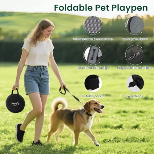 Love's cabin Pet Puppy Dog Playpen, Small Dog Tent Crates Cage Indoor/Outdoor, Portable Exercise Playpen for Cat, Foldable Pop Up Dog Kennel Playpen with Carring Case (S, Grey) - color: Grey, style: Small