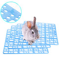 Hamiledyi 4 Pcs Rabbit Cage Mats Small Animal Plastic Feet Pads Floor Mat for Pet Cats Dogs Bunny Hamster Rat Chinchilla Guinea Pig(Blue)