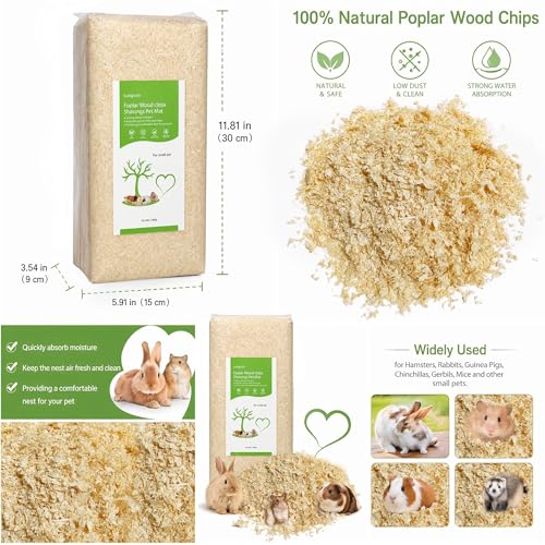 35oz Natural Aspen Wood Pet Bedding – Low Dust, Odor Control & Ultra Absorbent Shavings for Hamsters, Parrots, Guinea Pigs & Small Animals - size: 35oz