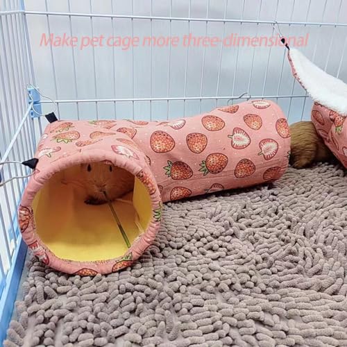 Rat Ferret Hammock Toys Cage Accessories, Guinea Pig Hideout Tunnel, Warm Bed for Rat Ferret Guinea Pig Sleep Hide and Play (3.Right Angle Tunnel) - color: 3.Right angle tunnel