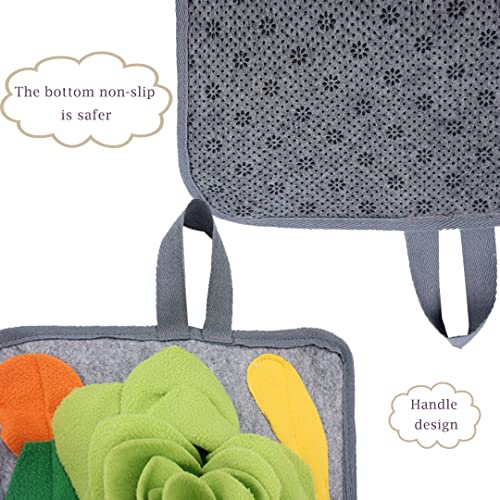 Abizoo Rabbit Snuffle Mat, 11.8" Washable Foraging Toy for Guinea Pig | Interactive Foraging Mat That Hides Treats in Soft Fleece Folds to Trigger Natural Sniffing and Digging Instincts