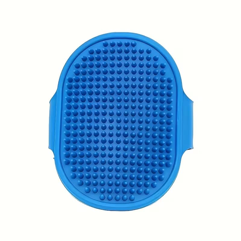1pc Pet Bathing Brush With Adjustable Circular Handle, Non-Slip Grip, Soft Silicone Bristles for Dog & Cat Grooming, Shampooing, Massaging - Ideal for Bathing, Blue