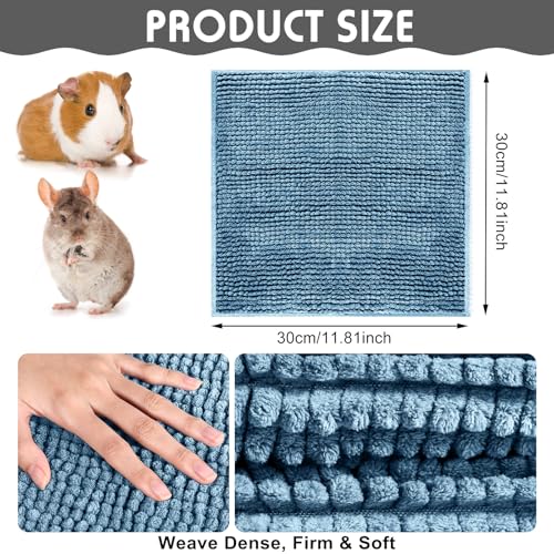 4 Pcs Guinea Pig Cage Liner 12 x 12 Inch Washable Chenille Pee Pads Pet Dog Cat Bedding Training Mat Reusable for Small Animals Puppy Bunny Hamster Chinchilla - color: Mixed Color, size: 12 x 12 Inch, style: Low Pile Chenille