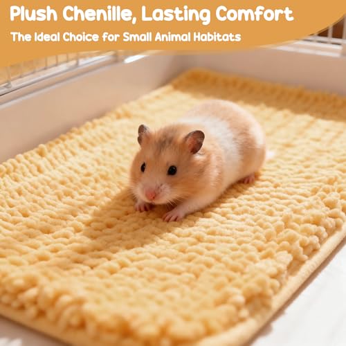 6 Pcs Guinea Pig Cage Liner, 20x12 Inch Washable Fleece Bedding Mat | Reusable Guinea Pig Bedding & Pee Pads for Small Animals, Rabbit - color: 6 colors, size: 20x12 Inch