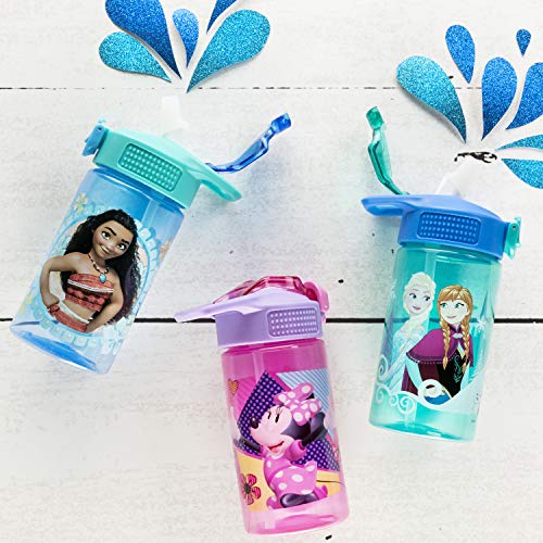 Zak Designs Disney Frozen 2 Kids Spout Cover and Built-in Carrying Loop Made of Plastic, Leak-Proof Water Bottle Design, 16oz, Elsa & Anna - color: Elsa & Anna, size: 16 Ounces