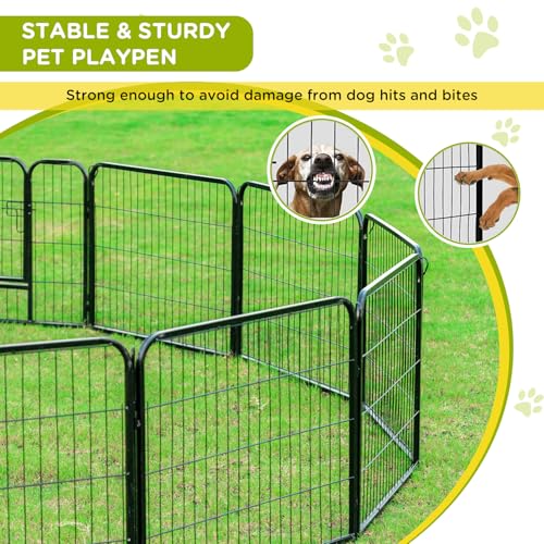 BestPet | Dog Playpen | 24 Inch, 6 Panels | Heavy Duty Metal Pet Exercise Pen | Indoor Outdoor Fence Panels | Rust-Resistant, Removable, Tool-Free Setup | Anti-Skid, Expandable Design - style: 6 panels