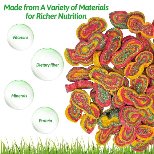 Fhiny 0.29lb Rabbit Chew Toys, Mixed Forage Beetroot Carrot and Pumpkin Bunny Treats for Hamsters Guinea Pigs Chinchillas and Other Small Rodents Teeth Grinding