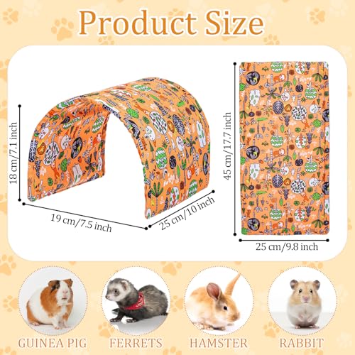 BreezeHug 4 Pcs Guinea Pig Tunnel Foldable Rabbit Hideout Washable and Soft Bunny Hide House Ferret Tunnel Toys Cage Accessories for Small Animal Hamster Hedgehogs Chinchilla(Doodle Forest) - style: Doodle Forest
