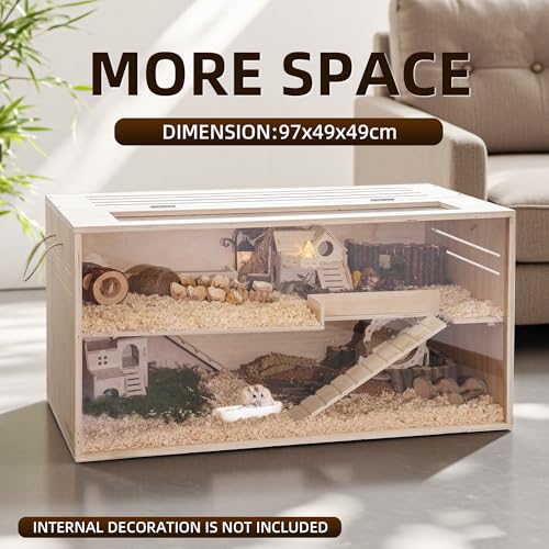 Pine Small Animals Houses&Habitats Chewproof, 40" Pine Guinea Pig Cage Hamster Cage for Small Animals (40" Large, Normal) - size: 40.0"L x 20.0"W x 20.0"H