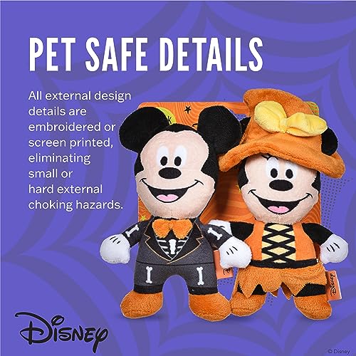 Disney for Pets Mickey & Minnie Mouse Halloween Plush Dog Toys, 6 in, 2 Pk | Skelly suit and witch costume designs, officially licensed Disney product, for Halloween fun, 2 pc set - color: Mickey & Minnie, size: 9 Inch - 2 Pack