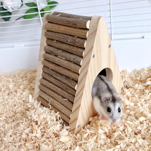 Hamster Hideout- Small Animal Bed Hut House Habitats, Cage Decor for Mice Gerbils - size: HutHouse