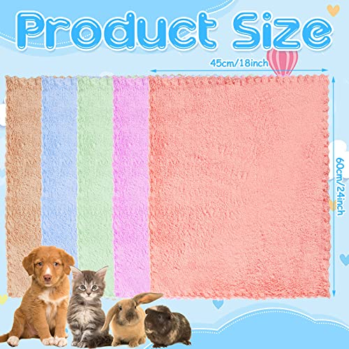 Tatuo 10 Pack Guinea Pig Fleece Cage Liners, Washable Small Animal Bedding Blankets Soft Reusable Pee Pads Absorbent Cage Mats for Guinea Pig Hamster Rabbit Hedgehog(18 x 24 Inch,Mixed Colors) - size: 18 x 24 Inch