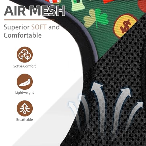 PUPTECK Soft Mesh Dog Harness and Leash Set Pet Puppy Cat Comfort Padded Vest No Pull Harnesses, St. Patrick's Deep Green, S - color: Deep Green, size: S (NECK: 12", CHEST: 14"-18")