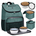 BAGLHER丨Dog Travel Bag, Airline Approved Pet Supplies Backpack, Dog Travel Backpack Accessories Set with 2 Silicone Collapsible Bowls and 2 Food Baskets. Green - color: Green-A