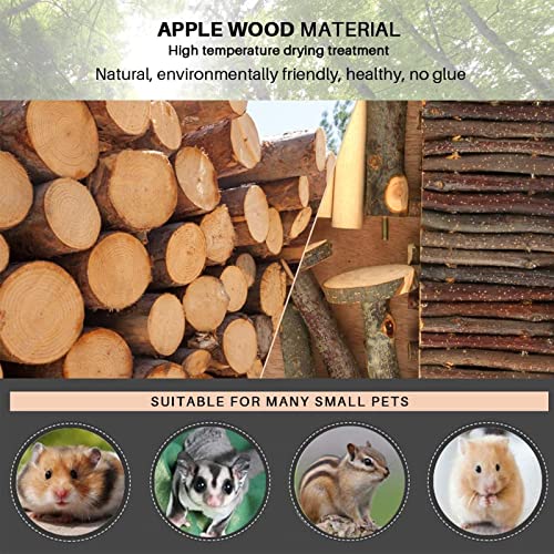 Hamster Climbing Toys 3-Tier Extra Large Hamster Playground Natural Wooden Small Animal Platform Toys Hamster Exercise Activity Climbing Platform with Bridge for Gift