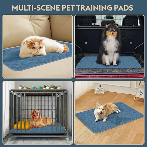 FunFurry Washable Guinea Pig Cage Liner - 4 Pack Reusable Washable Pee Pads，Waterproof Guinea Pig Bedding for Small Animal - Rabbit Bunny Hamster Puppy (Blue, 12" X 12" - 4 Pack) - color: Blue, size: 12" X 12" - 4 Pack
