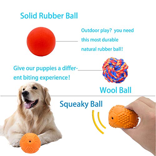 Volacopets 5 Different Functions Interactive Dog Toys, Puzzle Toys, Dog Balls for Medium Large Dogs, Dog Squeaky Balls, Food Treat Dispensing Toys - size: Medium Large (5 Pack)