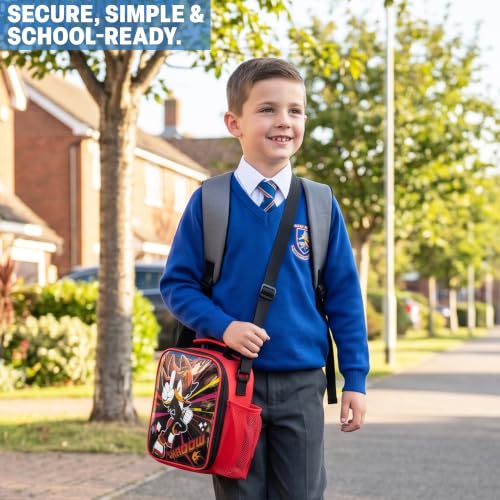 Get Trend Shadow the Hedgehog Boys Lunch Box 3Pc Set | Kids Insulated Lunch Bag with BPA-Free Water Bottle and Bento Box, Back to School Gifts for Boys - color: Black/Red Shadow