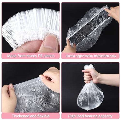 100 Pcs Clear Plastic Disposable Cage Liners for Trays Max 14x13x2in, Leak-Proof & Convenient Rabbit Cage Liner Bag Bulk Pack for Small Animals, Hamster Rabbits Pet Supplies Litter Box Liner