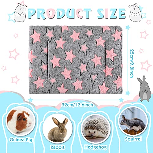 4 Pack Guinea Pig Bed Mat Bedding Rabbit All Season Soft Fleece Bed Pad for Small Animal Mattress Fleece Sleeping Pad for Hedgehogs Bunny Ferrets Hamster(Star,13 x 10 Inch) - size: 12.6 x 9.8 Inch