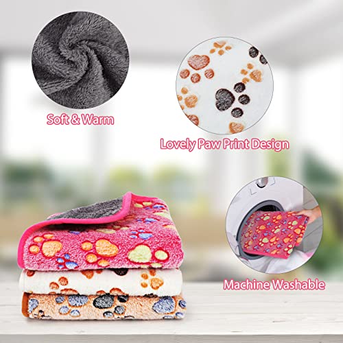 YUEPET 3 Pack Waterproof Guinea Pig Blankets, Fleece Cage Liners, M | Guinea Pig Fleece Cage Liners, Waterproof Backing, Machine Washable, Soft Fleece bunny blanket, 35 x 24 in - color: White+pink+coffee, size: M-35"×24"
