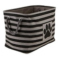 Bone Dry Pet Storage Collection Striped Paw Patch Bin, Black, Large Rectangle - color: Black, size: Large Rectangle