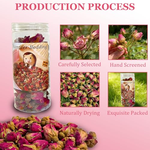 Hamster Bedding Habitat 100G/3.5oz Hamster Forage Flowers Cage Accessories for Rabbit Gerbil Mouse Guinea Pig (100G) - size: 100G