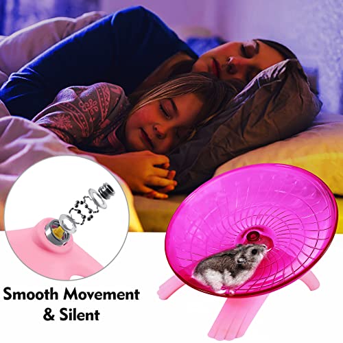 Nanaborn Hamster Wheel Silent for Cage Hermit Crab Tank Accessories (Pink) | 7 Inch, Small, Plastic - color: Pink