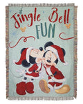 Northwest Mickey Mouse Woven Tapestry Throw Blanket, 48" x 60", Jingle Bell Fun - color: Jingle Bell Fun
