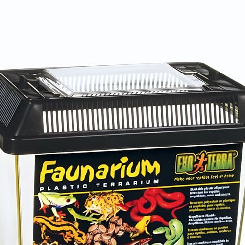 Exo Terra Faunarium Small PT2255 | Plastic Reptile Terrarium and Transport Container for Lizards, Spiders & Amphibians - size: Small