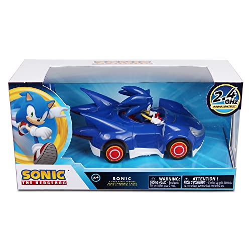 NKOK Sonic & Sega All-Stars Racing RC Car 1:28 Scale 2.4GHz, Ages 6+ | Officially licensed Sega Sonic the Hedgehog - 6.5" compact design - rubber tires - up to 150 ft range - ages 6+