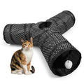 Cat Tunnel Collapsible, More Interactive Indoor Play Toy Tube for Cats & Kittens with Hanging Ball and Peekaboo Holes(Y) - size: Y