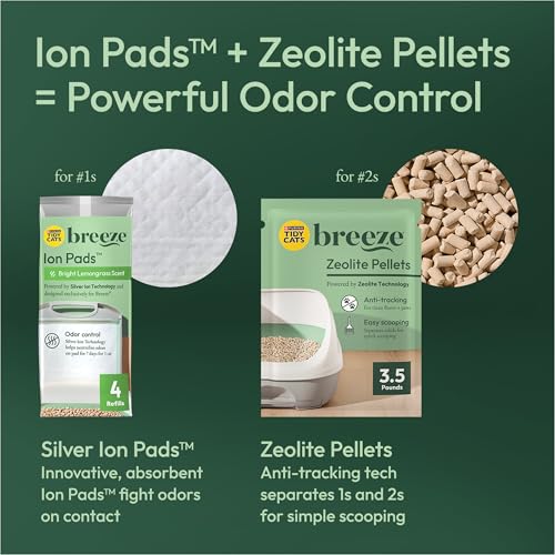 Purina Tidy Cats Breeze, Litter Box System Kit with Pellets & Pads - color: Green, size: 7.8 Pound (Pack of 1)