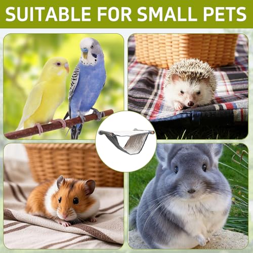 Zoyiancy Guinea Pig Bed and Hanging Hammock, Double Layer Bed for Small Pet | Detachable Fabric Cover, Wooden Frame Double-Layer Structure, Gray, Fits Guinea Pigs, Hamsters, Rats, Ferrets,Small Parrots