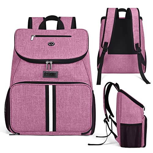 BAGLHER丨Dog Travel Bag, Airline Approved Pet Supplies Backpack, Dog Travel Backpack with 2 Silicone Collapsible Bowls and 2 Food Baskets - color: Light pink-A