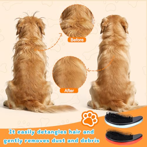 Small Dog Brushes, Grooming Brushes Puppies Hair Remover (Rose Purple, 2 Pcs) - color: Rose Purple