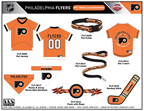 Pets First NHL Philadelphia Flyers Stick Toy for Dogs & Cats. Play Hockey with Your Pet with This Licensed Dog Tough Toy Reward! - color: Philadelphia Flyers, style: NHL Dog Tug Toy