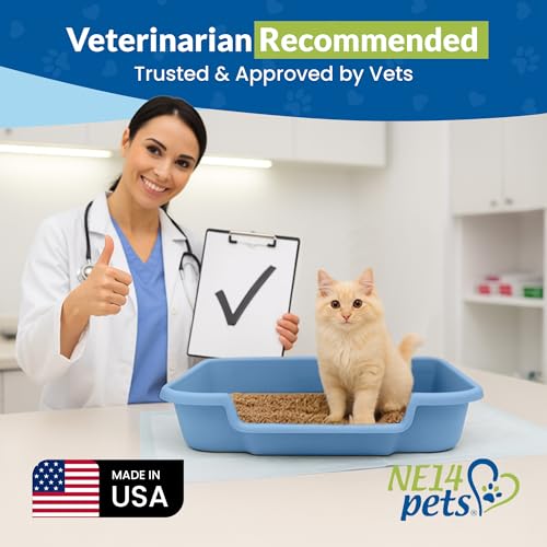 KittyGoHere Senior Cat Litter Box, Large with Jumbo Scoop, Little Boy Blue | Open Top Low Entrance Kitty Litter Box With Long-handle Jumbo Scoop, Lightweight Low Entry Litters Box, Durable, Made in USA - color: Little Boy Blue, size: Large with Scoop