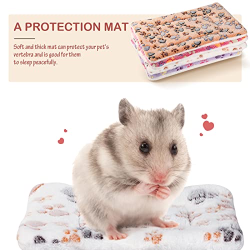 Ripeng 8 Pcs Guinea Pig Bed Mat Fleece Cat Pad Dog Crate Mat for Indoor Warm Reversible Pet Bedding for Small Animal Washable Kennel Crate Pad Cat Carrier(12.6" x 9.8",Bright Color)