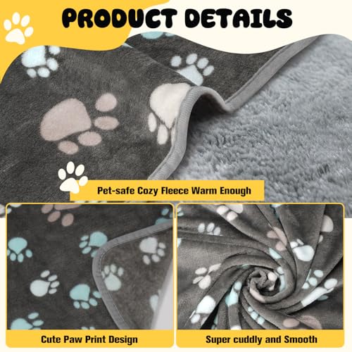 Premium Soft Dog Blanket Washable, 40x32 Inch | Flannel Gray Dog Blanket for Small and Medium Dogs and Indoor Cats