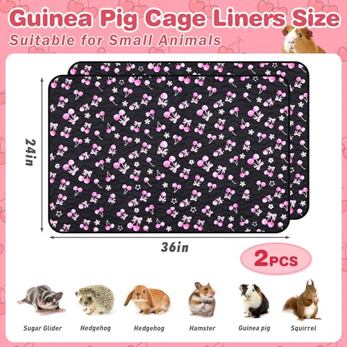 2 Pack Waterproof Guinea Pig Cage Liner, 24" x 36" Washable Reusable Guinea Pig Liner, Super Absorbent Leak-Proof Pet Pee Pad Mats for Guinea Pigs Rabbit Chinchilla Bunny Hamster - size: 24*36 inch 2pack