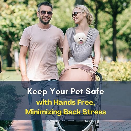 Small Dog Sling Carrier, Hands-Free, Heather Gray, Regular | Patented Front Carrier Reduces Back and Neck Strain; Adjustable, Soft Cotton, 3D Air Mesh for Puppies & Cats up to 20 lb - color: Light Heather Gray, size: Regular