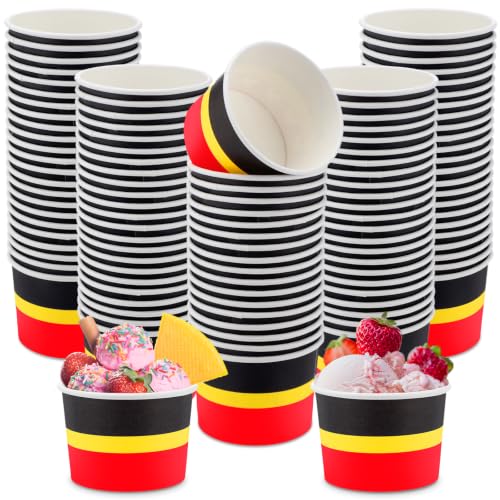 Jingmore 100 Pcs Ice Cream Paper Cups Bulk 8 oz Disposable Dessert Bowls for Hot or Cold Food Snack Treats Gift for Birthday Summer Party Favor Decoration(Cartoon Mouse) - style: Cartoon Mouse