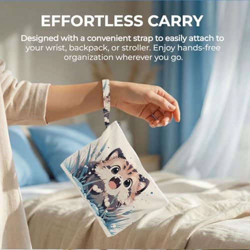 ENGVZ Wet Dry Bag, Waterproof Travel Pouch, Large Zipper Bag For Swimsuits, Diapers, Toiletries, Makeup, Women And Girls Cute Surprised Kitten - color: Cat