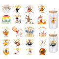 F-CAW-F Chicken Cup Stickers 20 Pack – Funny Rooster UV DTF Transfer Decals, 3D Waterproof Crystal Stickers for Tumblers, Cups, Water Bottle Laptop Windows - style: 20Pcs F-CAW-F Chicken Cup Stickers