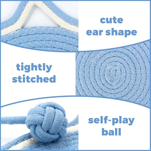 Natural Rabbit Scratching Pad Gentle on Paws with Ball Toy, Soft | Comfortable Resting Rabbit Mats for Cage, Soft Cotton Rope Anti-Slip Sleep Bunny Nail File Mat for Floor and Cage Accessories