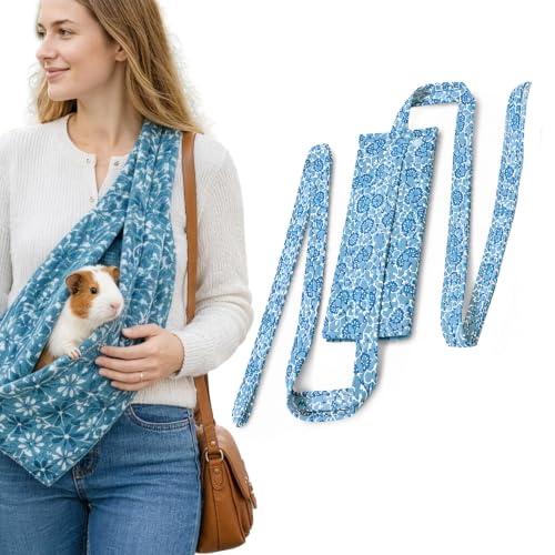 Adjustable Soft Fabric Pet Sling Carrier for Guinea Pig & Bearded Dragon, 15.7×7.1 Inch