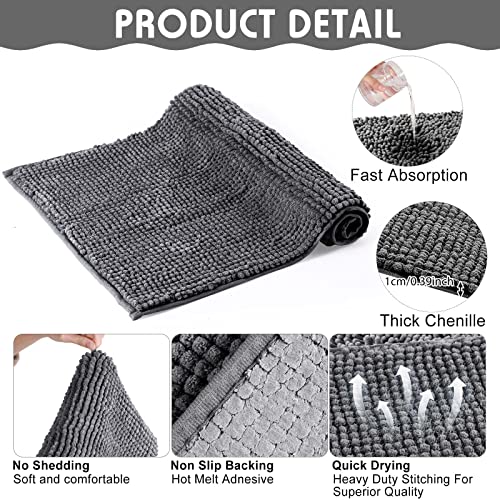 4 Pcs Guinea Pig Cage Liner 16 x 24 Inch Washable Chenille Pee Pads Pet Dog Cat Bedding Training Mat Reusable for Small Animals Puppy Bunny Hamster Chinchilla - color: Dark Gray, size: 16 x 24 Inch, style: Low Pile Chenille